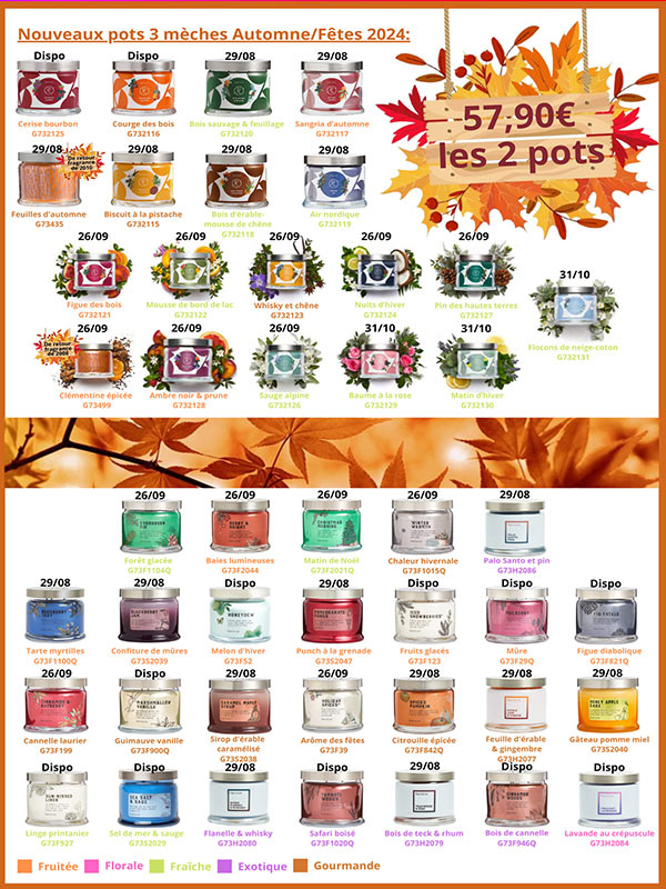 Offre Partylite nouveaux pots 3 mèches