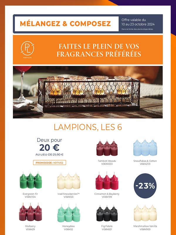 Offres Partylite Lampions