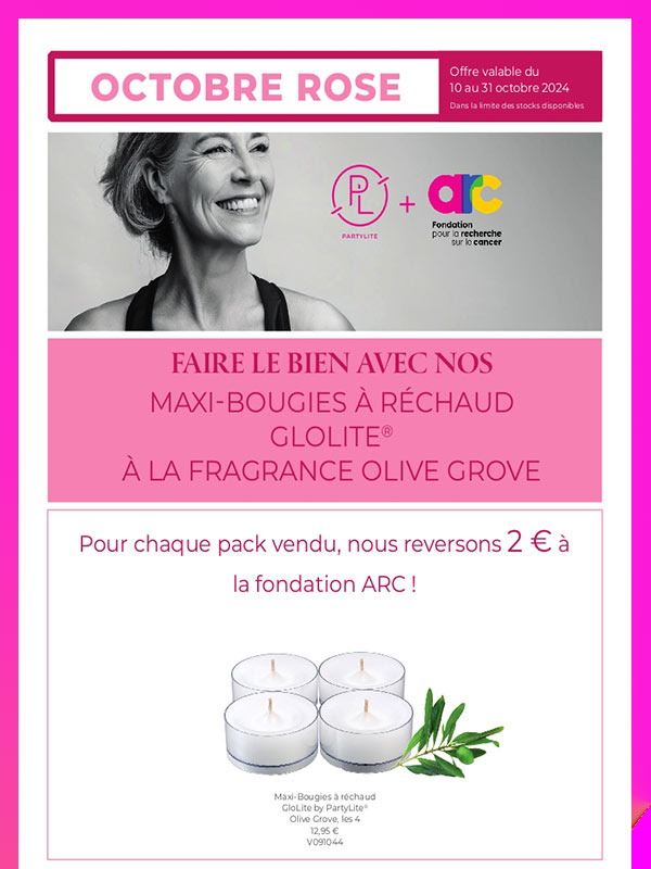 Offre Octobre rose Partylite