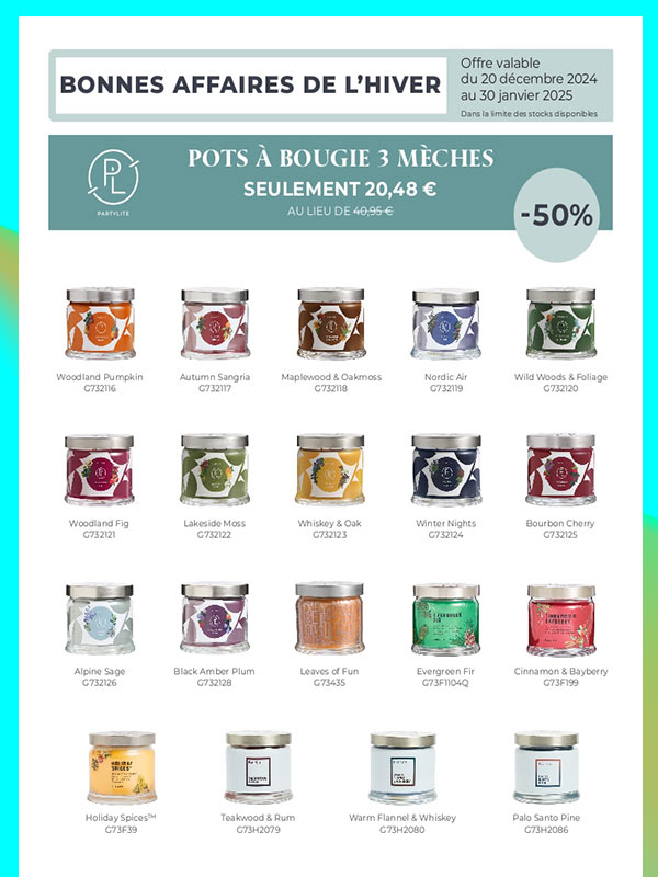 Pots 3 mèches à - 50